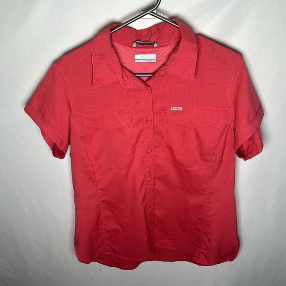 Women’s pink/salmon Columbia button down shirt Large - Picture 1 of 4